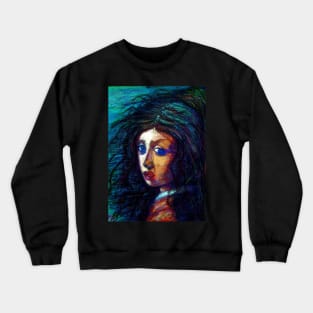 A girl with crazy hair and eyes no.2 Crewneck Sweatshirt